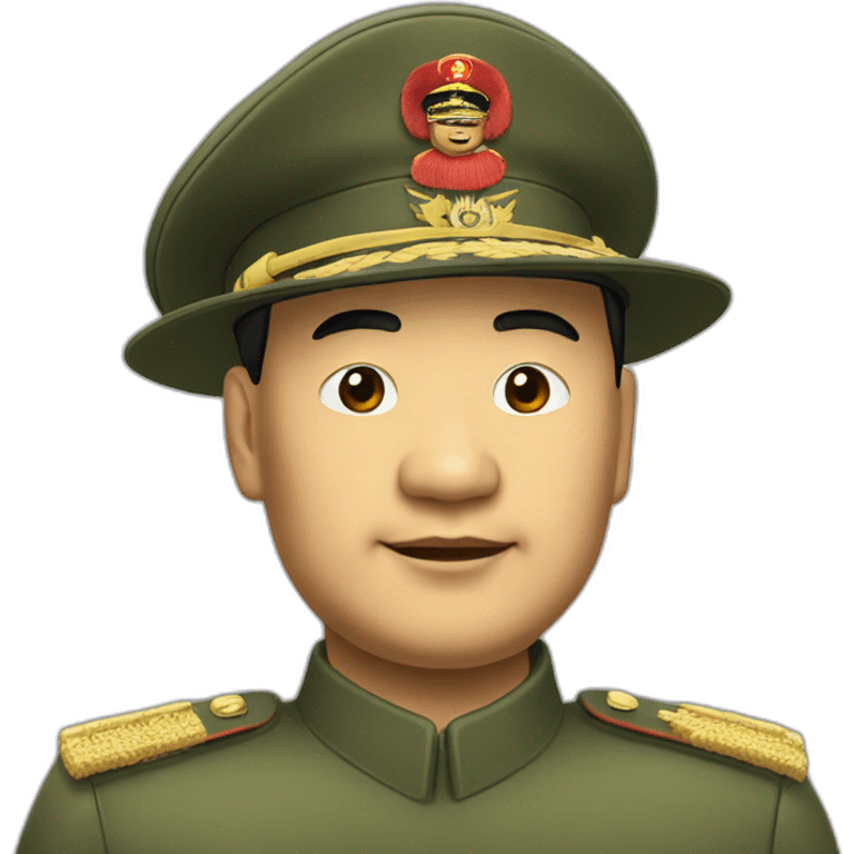 Xi Jinping in a military hat emoji