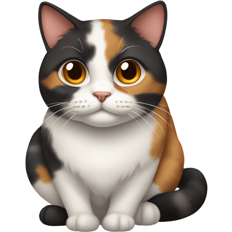 Very very fat calico cat emoji