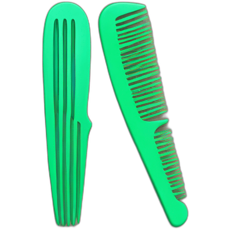 comb for hair green emoji