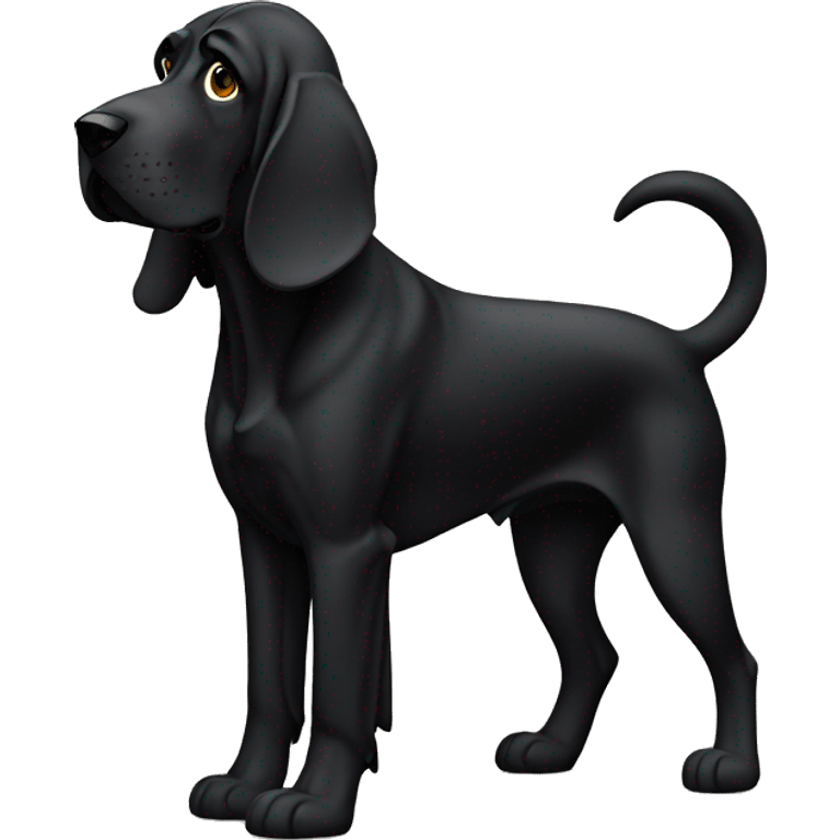 Black bloodhound standing  emoji