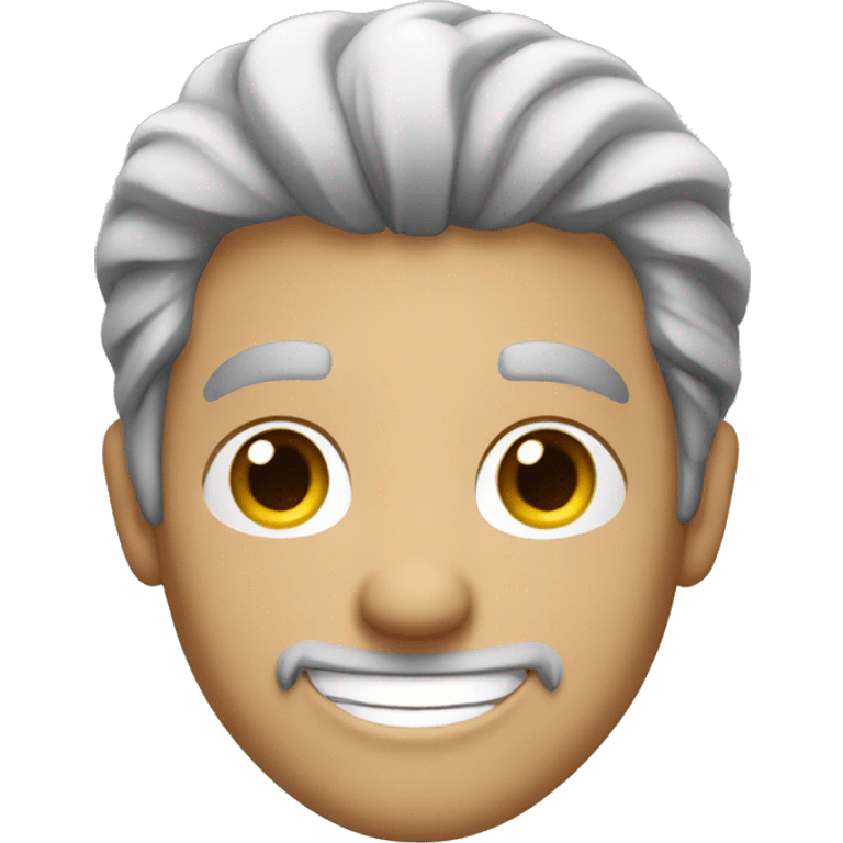 Grey hair guy smiling by tree emoji