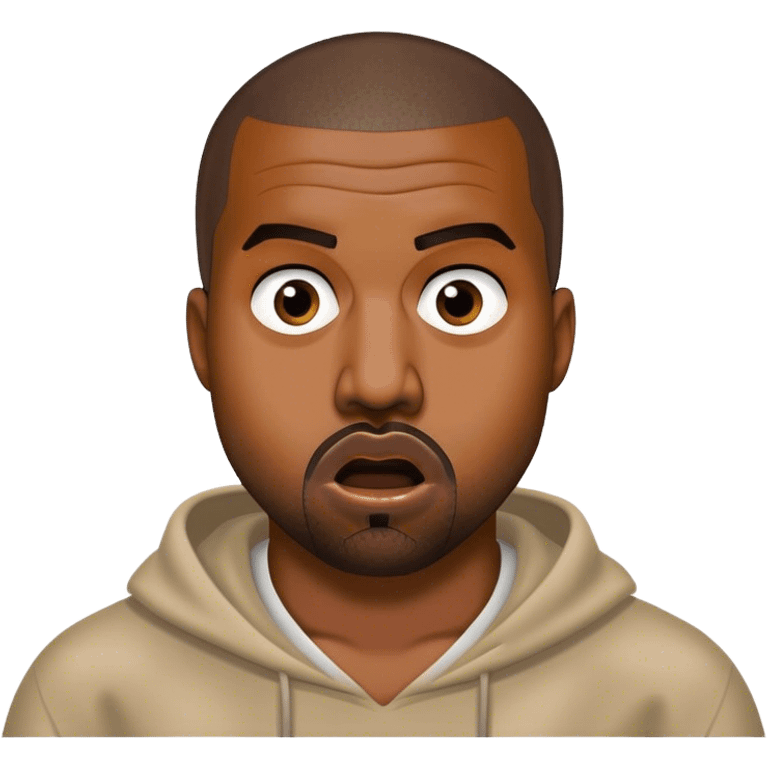 kanye west, extremely surprised and shocked  emoji