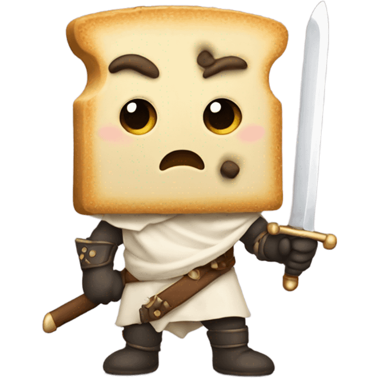 Poptart menacingly wielding a sword emoji