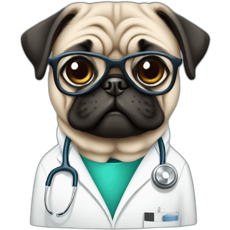 pug as a doctor emoji