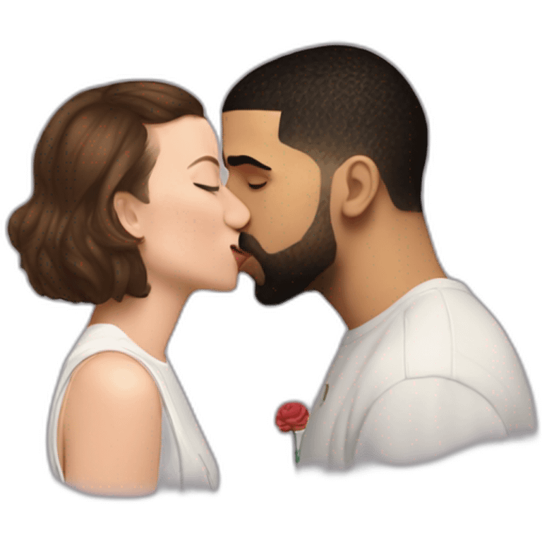 drake kissing Millie Bobby Brown emoji