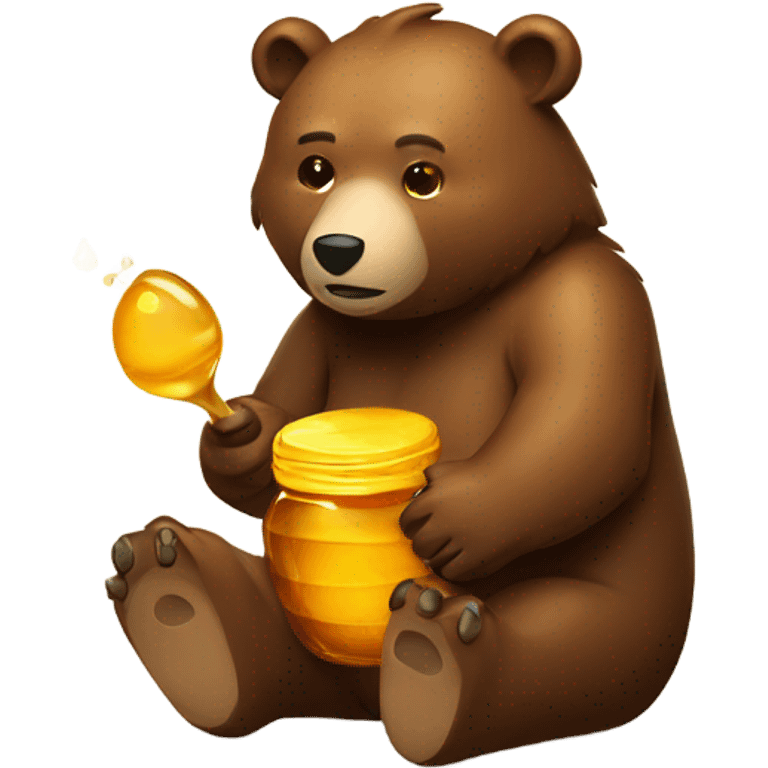 Bear hiding honey emoji