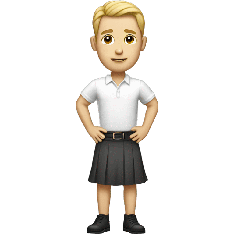 White guy in a skirt emoji