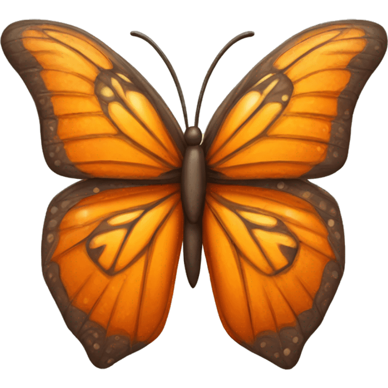 mariposa naranja estilo ios emoji