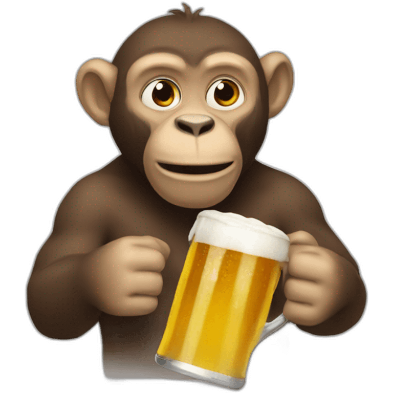 Un singe qui boit une bierre emoji