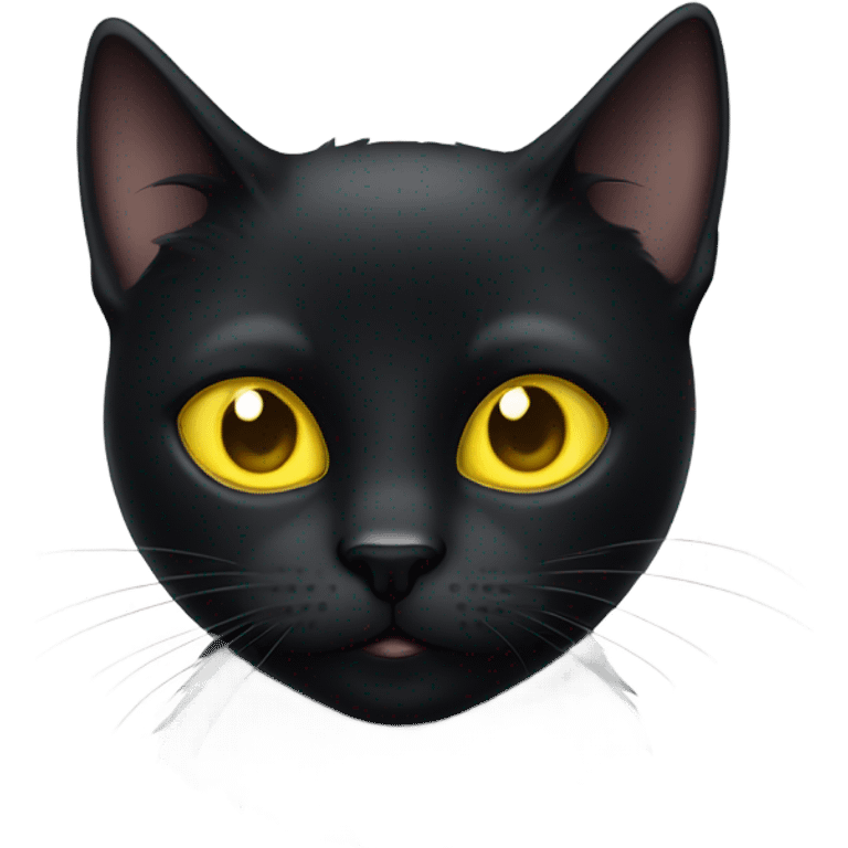 Black cat with yellow eyes emoji