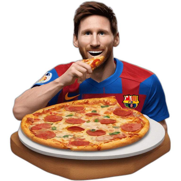 messi comiendo pizza emoji