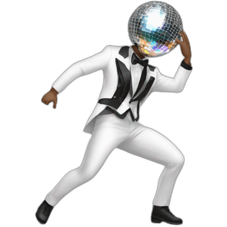 a man dancing with a discoball-like costume emoji