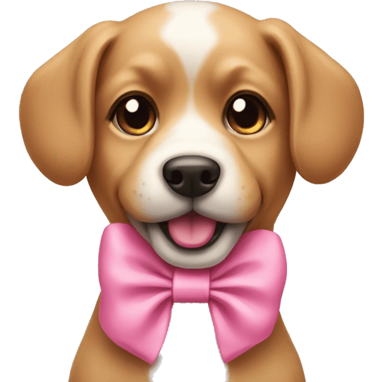 Cute dog wearing pink bow  emoji