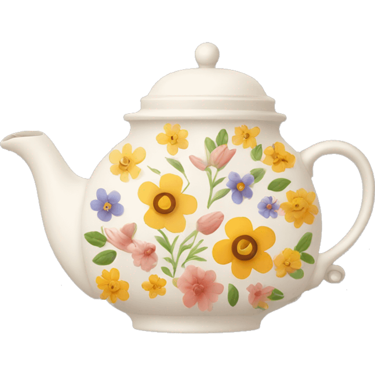 teapot with flowers emoji