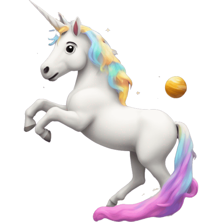 Unicorn with saturn emoji