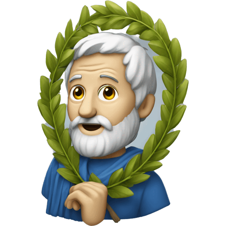 Aristotle holds a golden laurel wreath in his hand emoji