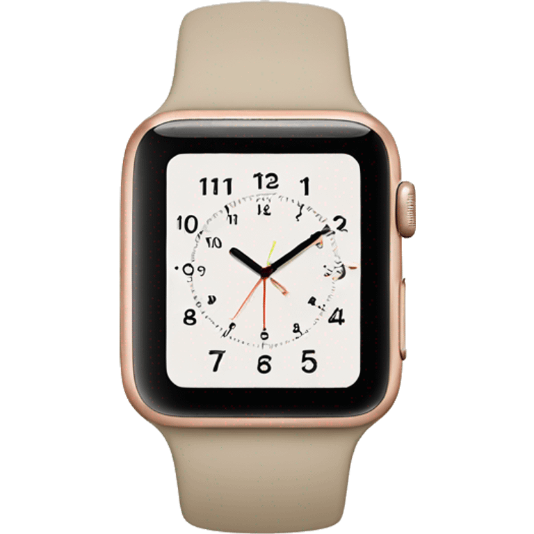 beige apple watch with beige clock face emoji