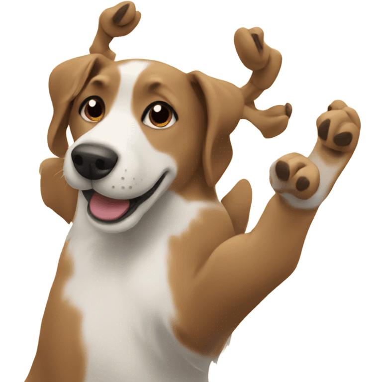 Dog high five emoji