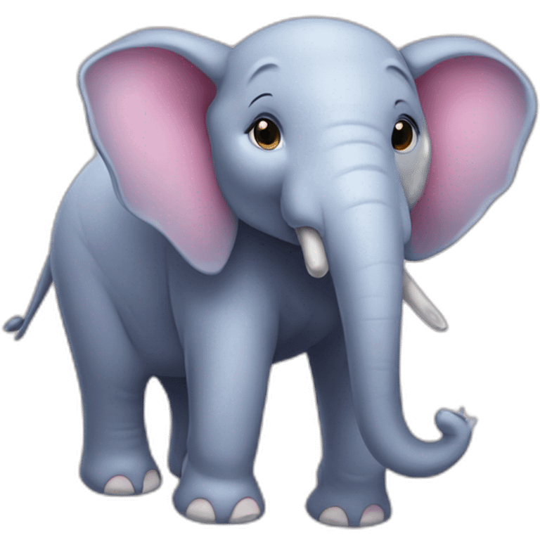 Éléphant rose emoji