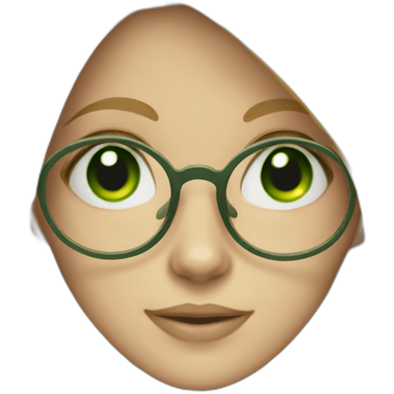 Long blonde hair with glasses and green eyes cat emoji