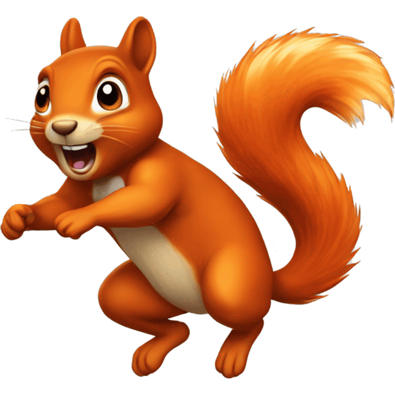 jumping orange burnt squirrel emoji