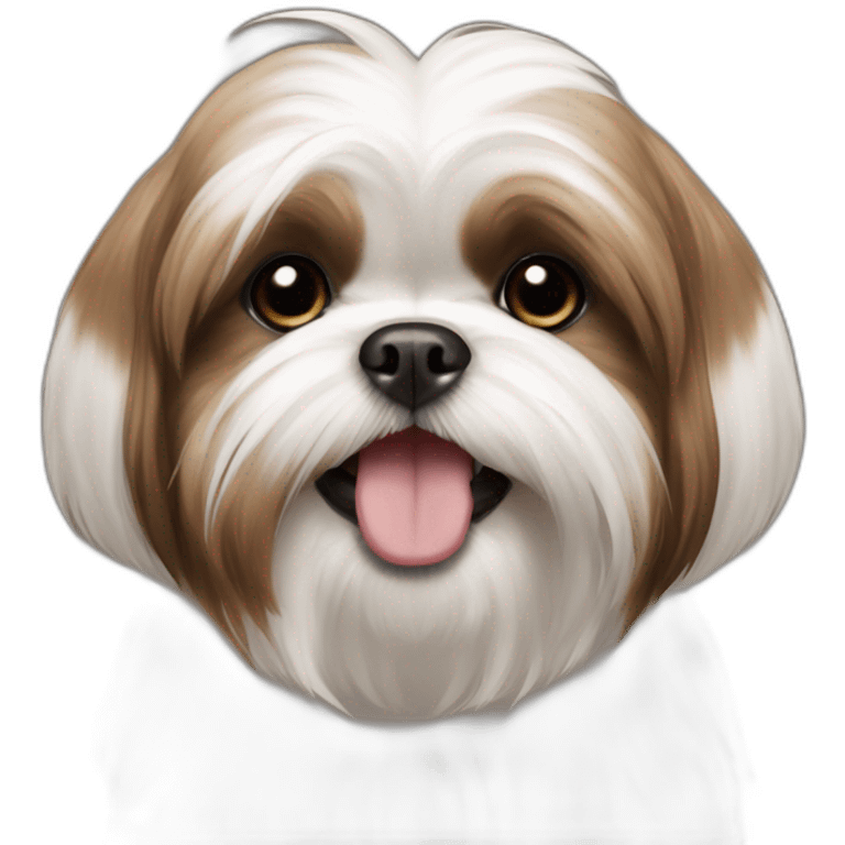 Shihtzu dog brown and white happy emoji