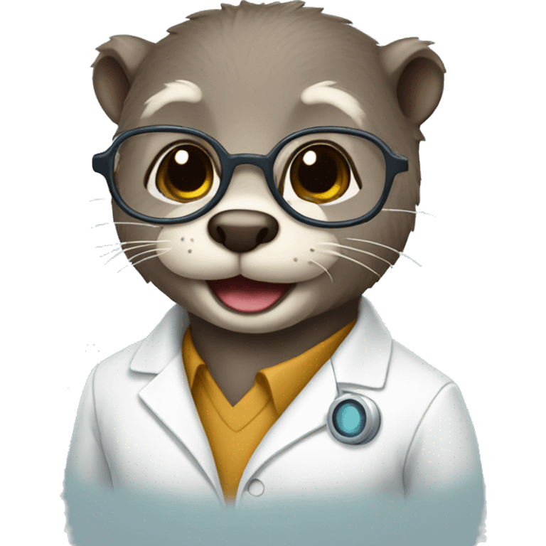 Cute  Scientist otter emoji