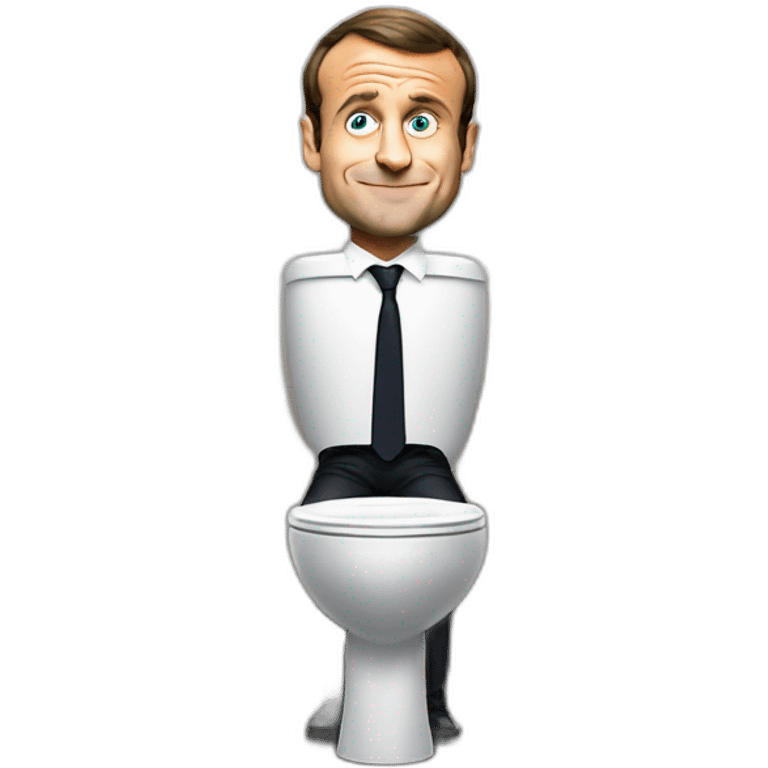 Emmanuel Macron aux toilettes emoji