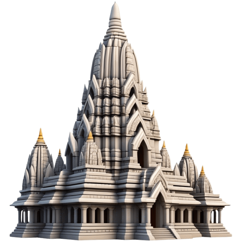 Cinematic Realistic Prambanan Temple Landmark Emoji, depicted as an ornate Hindu temple complex rendered with lifelike detail and dramatic, historical lighting. emoji