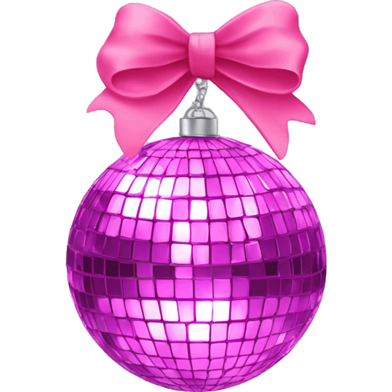 Disco ball with pink bow emoji