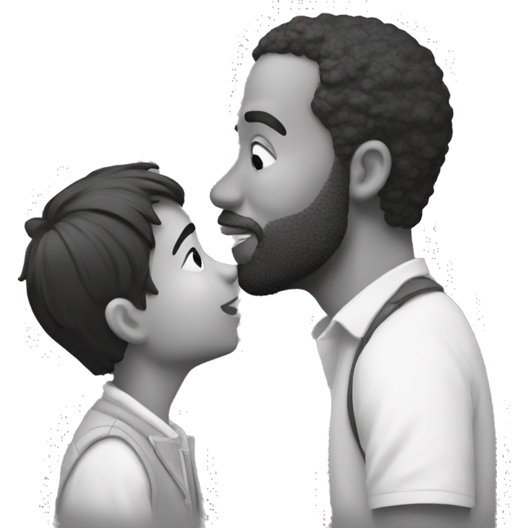 father kissing son on the lips love emoji