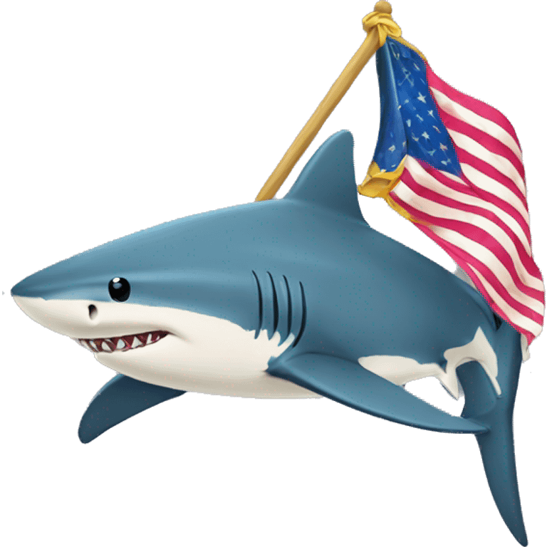 Shark yellow holding trans flag emoji