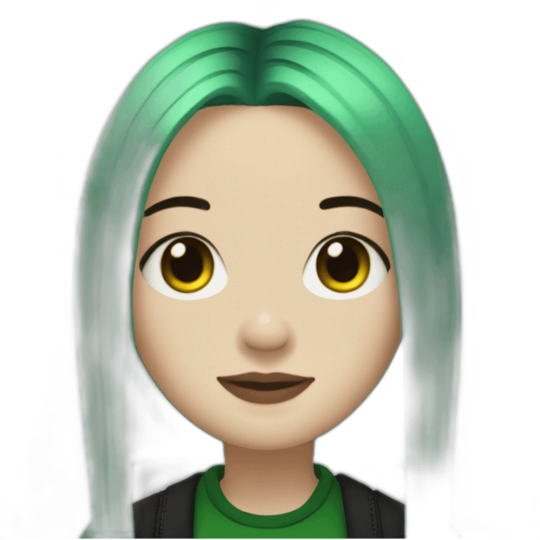 Billie eilish, green black hair emoji