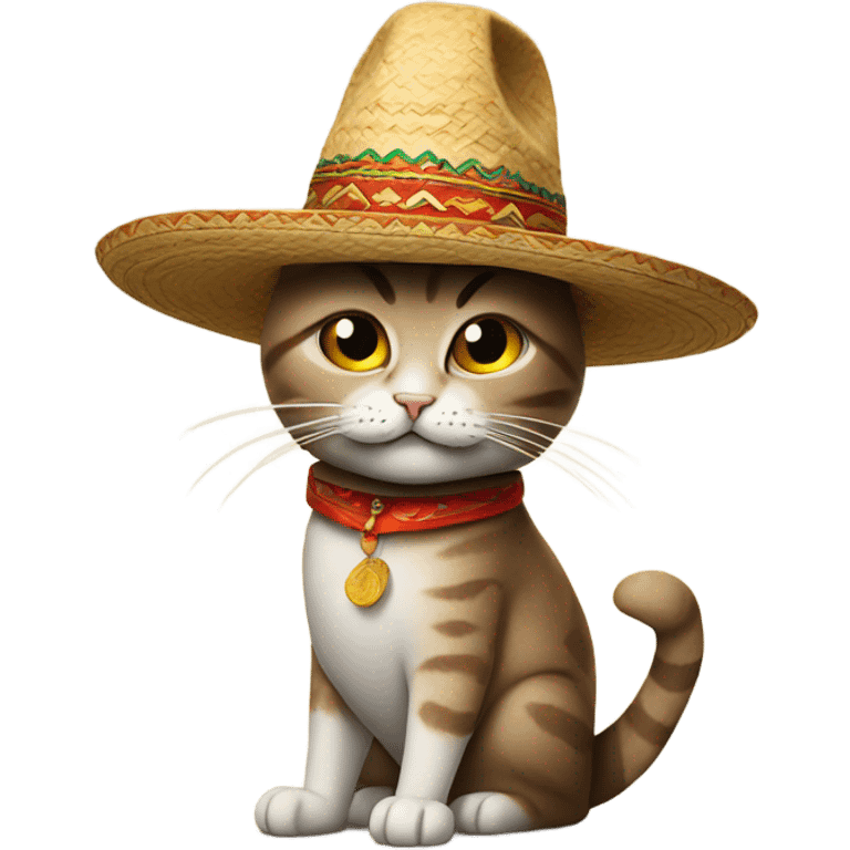 Cat wearing sombrero smoking  emoji