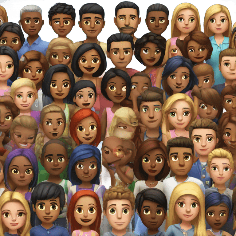 sims family with 100 children emoji