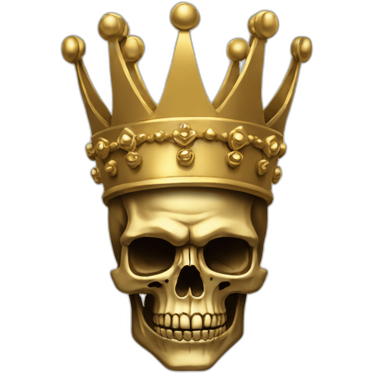 Skull king crown gold emoji