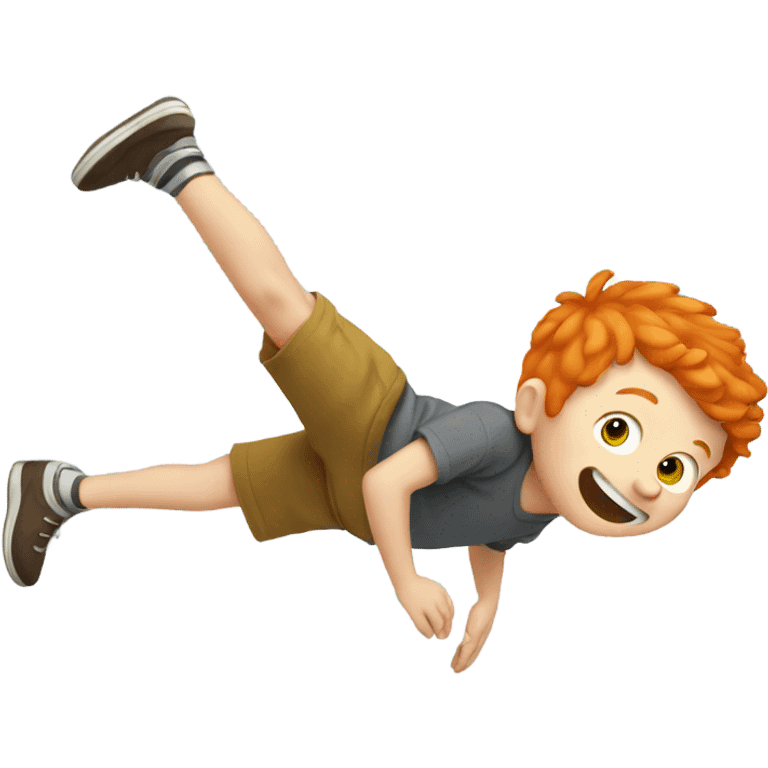 Ginger kid doing a backflip emoji