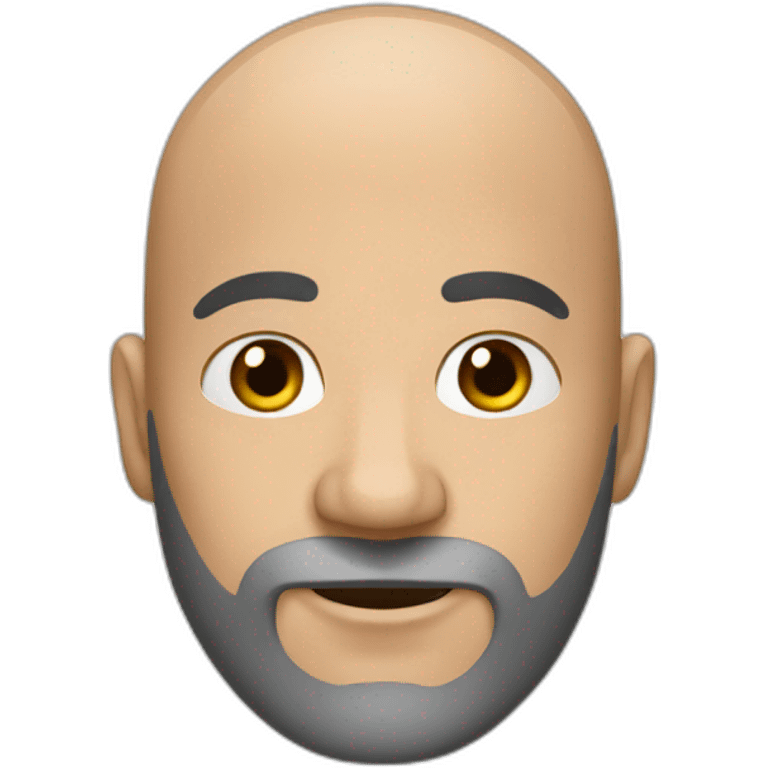 Bald with dark grey beard and small eyebrows emoji