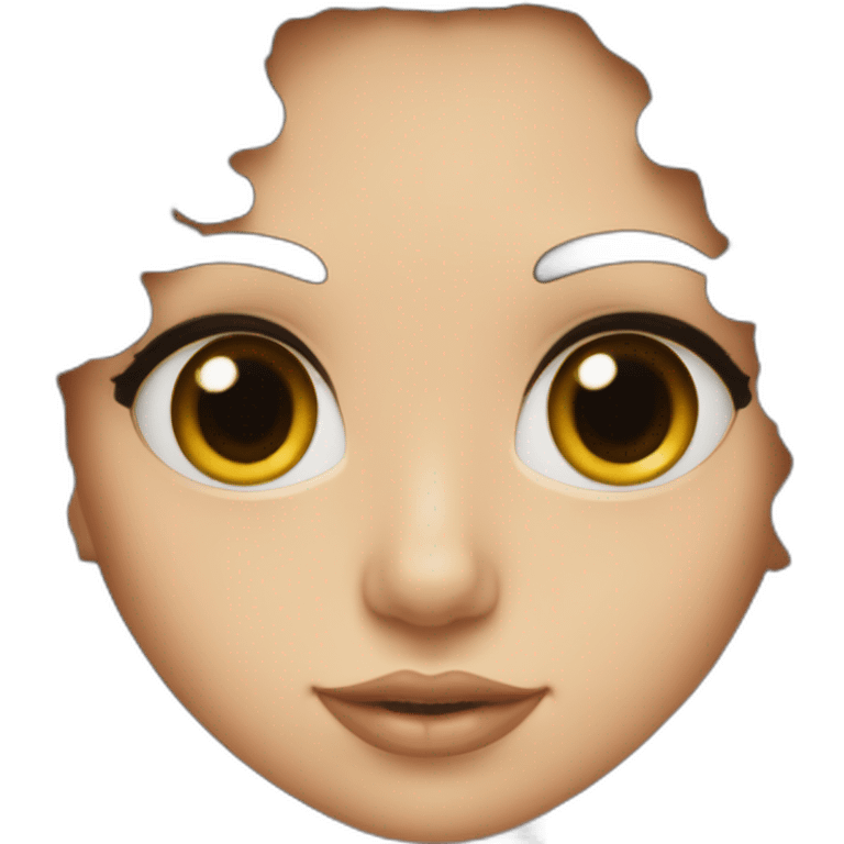 Brunette girl with big eyes and wavy black hair, lover of taylor swift emoji