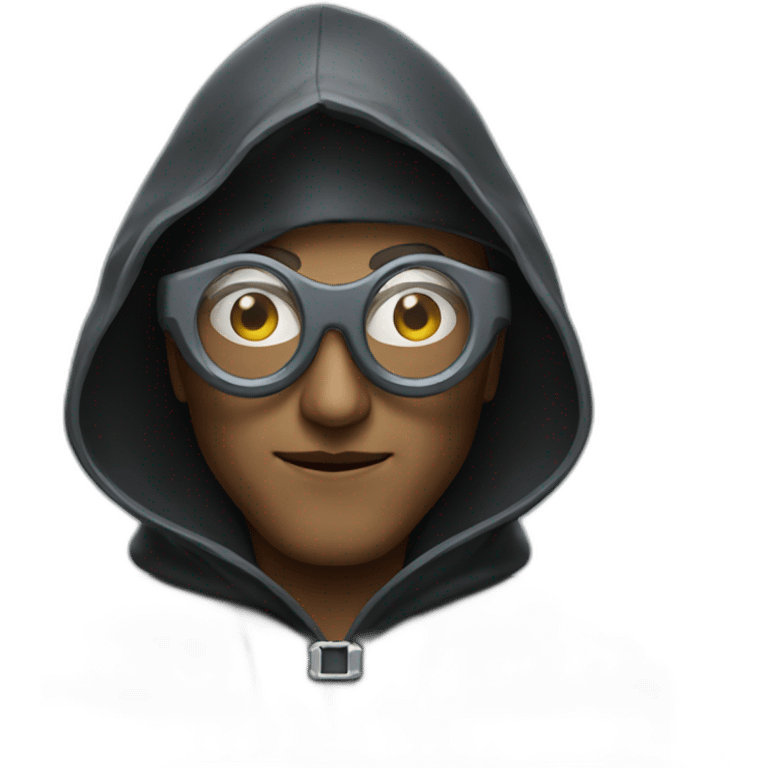 Wizard with hood and matrix glasses emoji