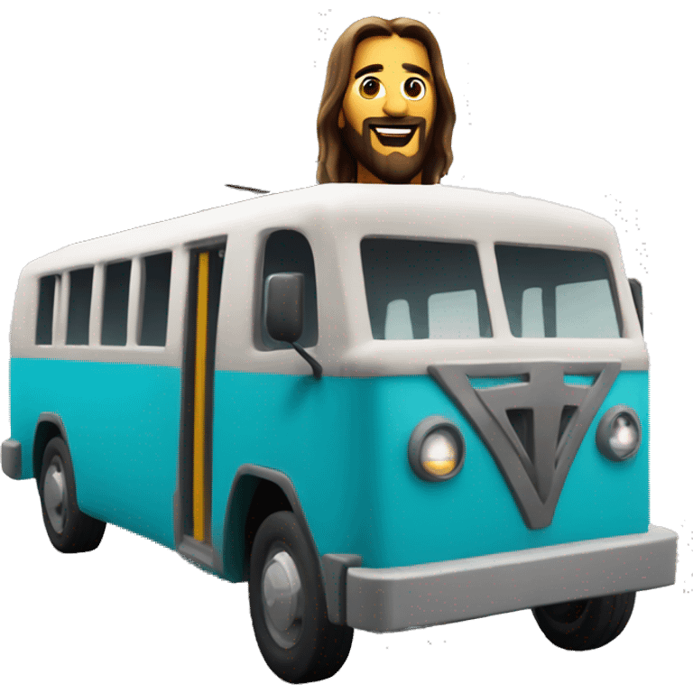 jesus with the fortnite battle royale bus emoji