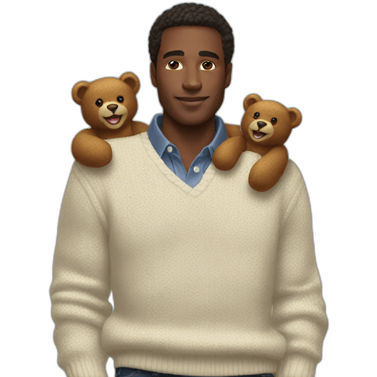 man with a ralph lauren bear sweater emoji