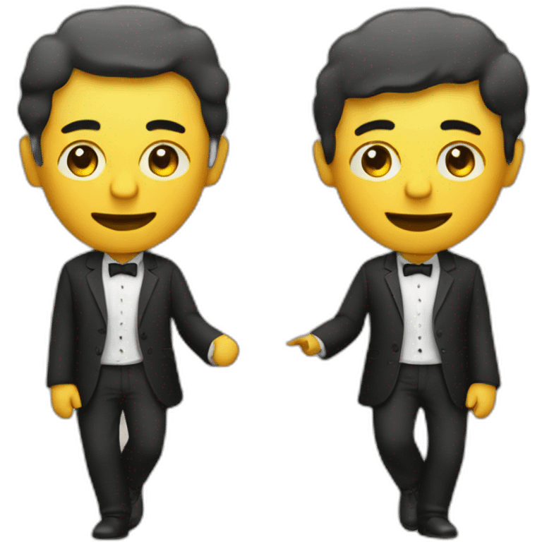 Deux hommes jouant de la musique emoji