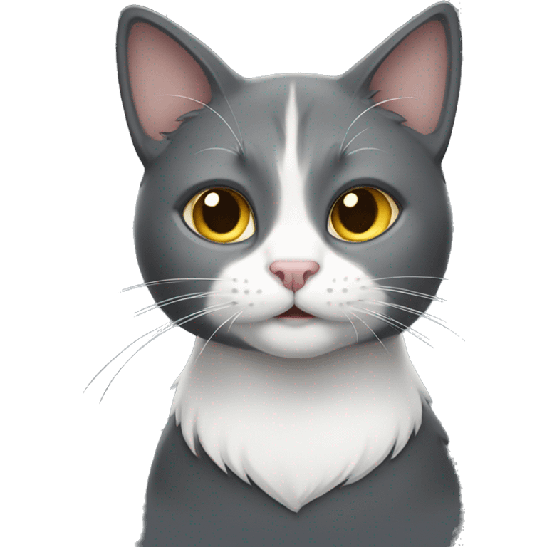 Dark grey and white cat emoji