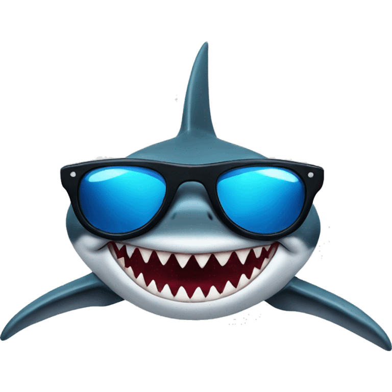 Shark with sunglasses emoji