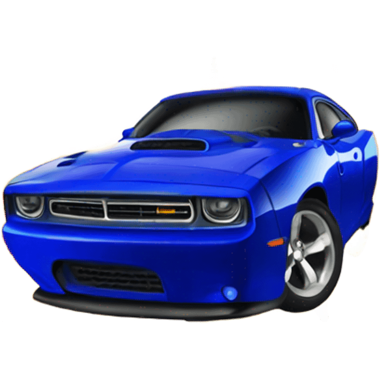 Souped up royal blue charger flames from exhaust  emoji