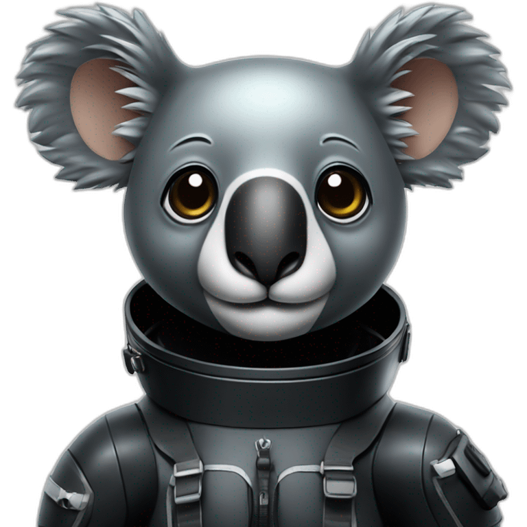 koala in black rubber shiny diving suit emoji