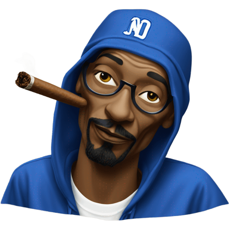 Snoop dogg in a crip outfit smoking cigar emoji