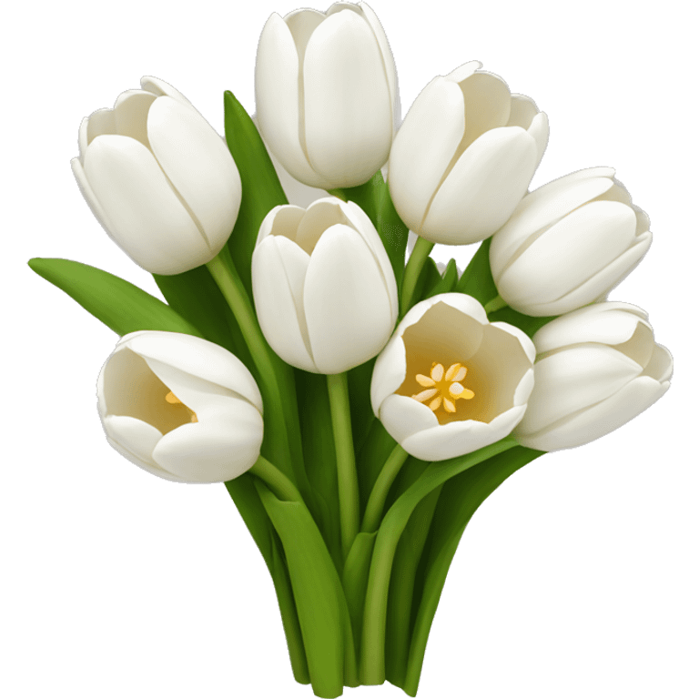 white tulip bouquet  emoji