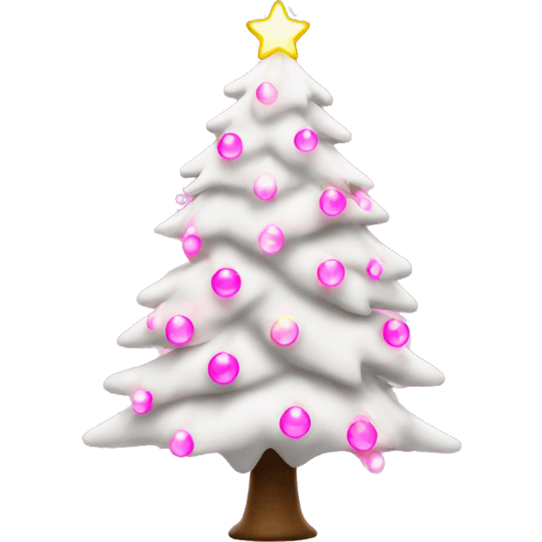 white christmas tree with pink lights  emoji